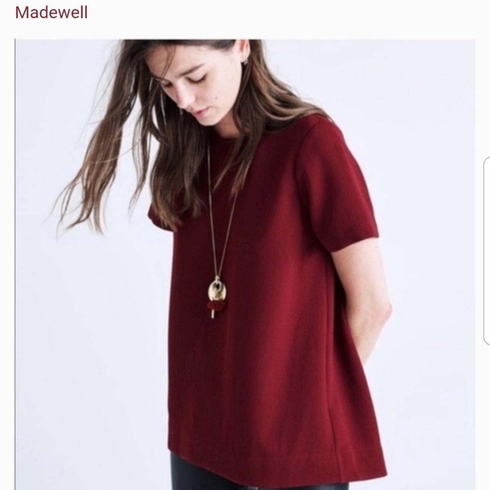 Madewell maroon tailored tee